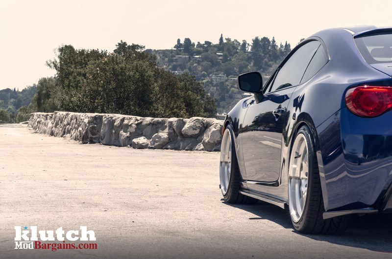 Klutch Wheels Photoshoot with Michael Chen's Scion FR-S Blue Scion FR-S Background Silver Klutch Wheels