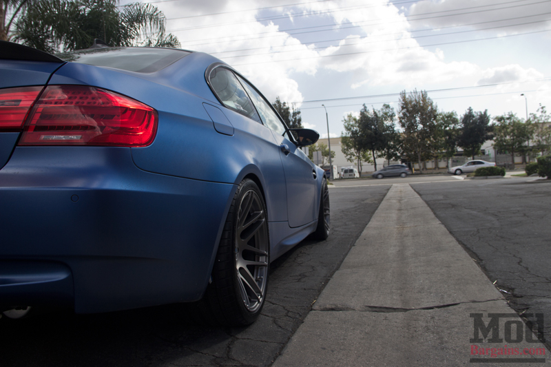 Matte Frozen Blue BMW M3 on Super Deep F14 Wheels Rear