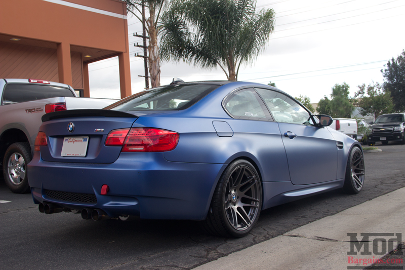 Matte Frozen Blue BMW M3 on Super Deep F14 Wheels Rear