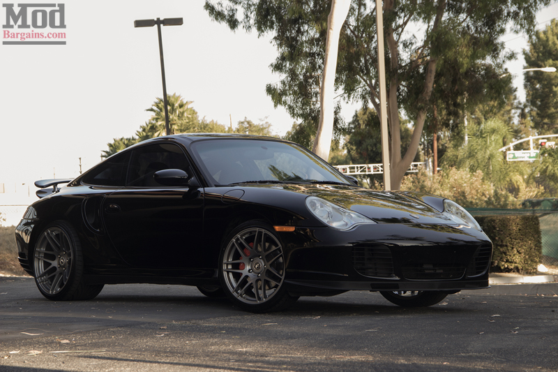 Black 2004 Porsche 996 Turbo Front Forgestar