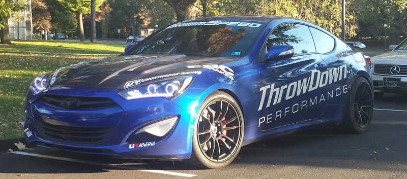 Blue Hyundai Genesis Coupe Modification Decals Black Rims