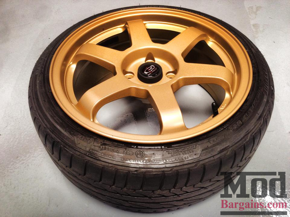 White Ford Fiesta ST Gold Wheels