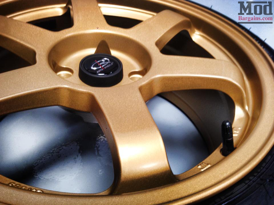 White Ford Fiesta ST Gold Wheels