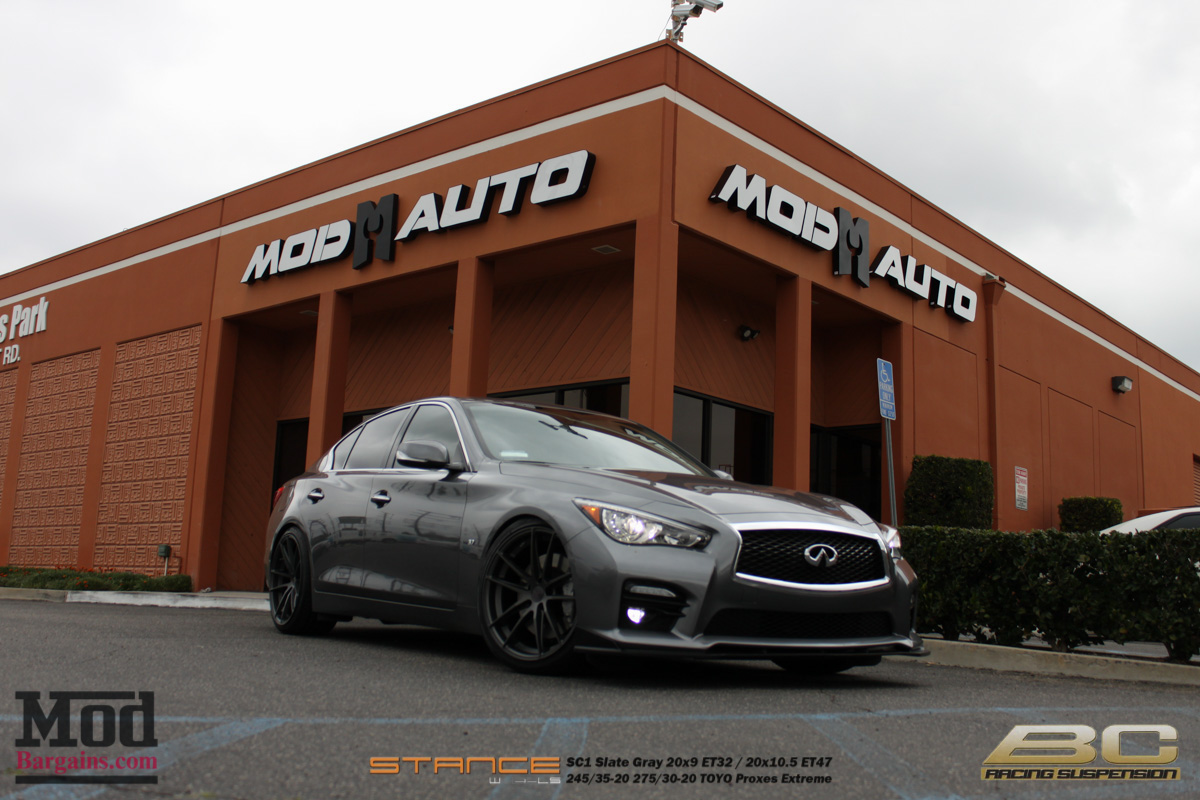 Infiniti_Q50S_BC_coilovers_Stillen_splitter_Stance_SC1_20x9et32_20x105et47-5