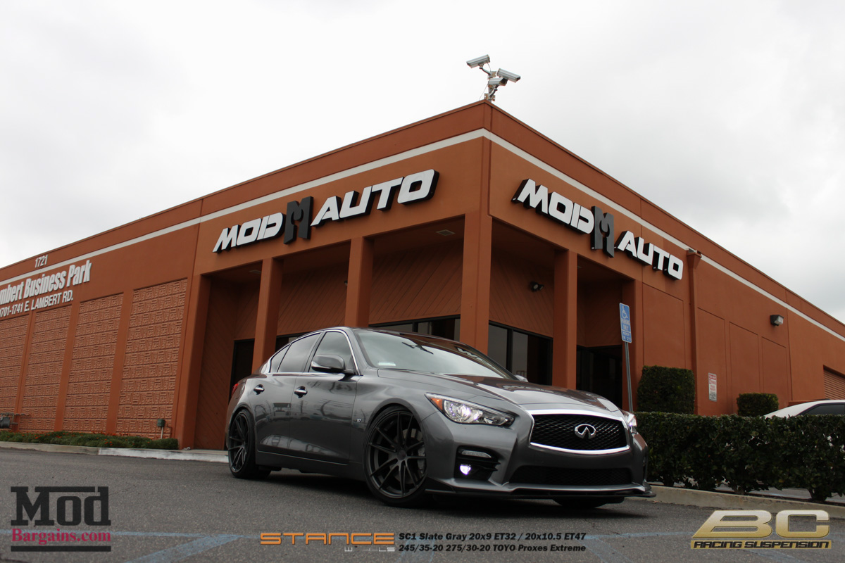Infiniti_Q50S_BC_coilovers_Stillen_splitter_Stance_SC1_20x9et32_20x105et47-6