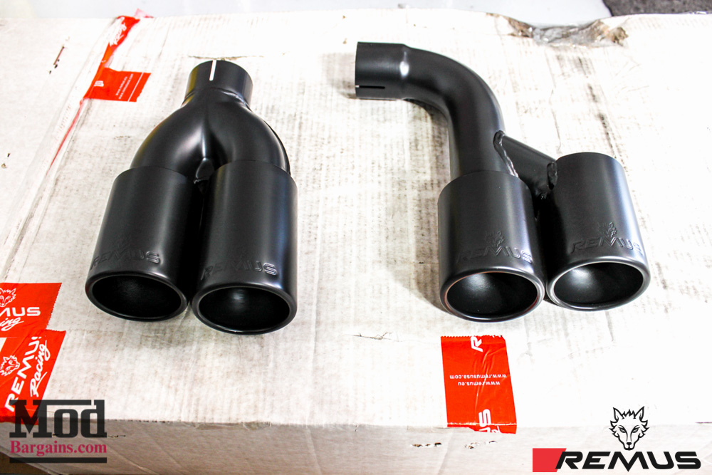 BMW F30 328i Msport Yutao Remus Quad Exhaust Ceramic Black Tips