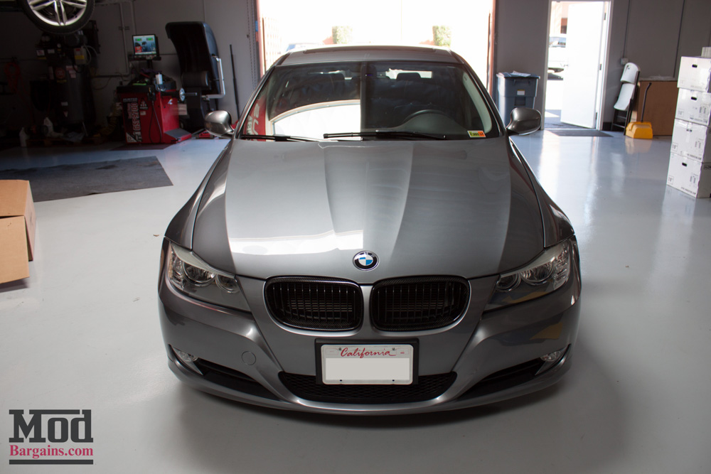 Gray BMW E90 328i Hood
