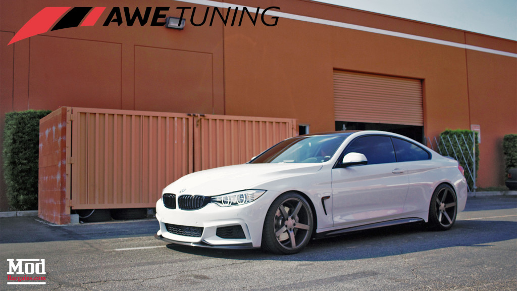 BMW 435i AWE Tuning Exhaust Side Profile Front Angle Mod Auto 2