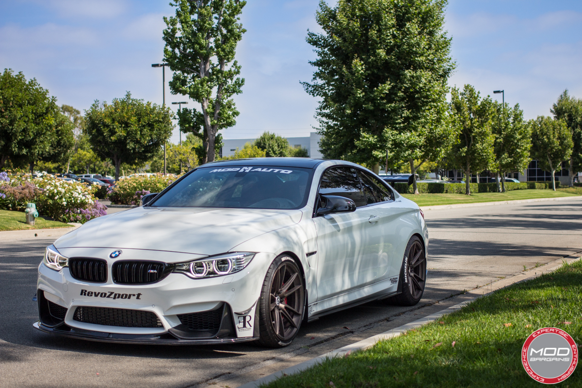 BMW F82 M4 Alpine White HRE FF04 AP Racing RevoZport Eibach Michelin PSS