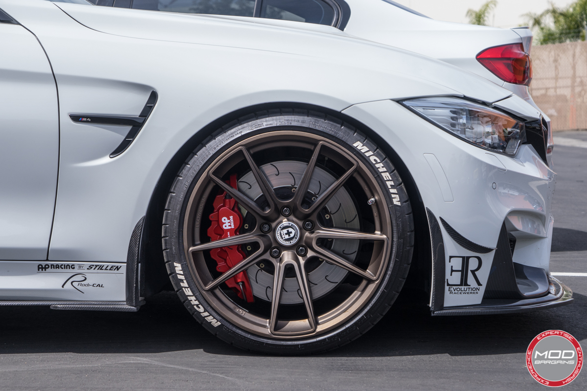 BMW F82 M4 Alpine White HRE FF04 AP Racing RevoZport Eibach Michelin PSS