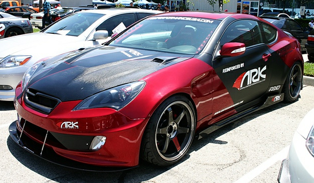 ARK-SFX-CF-Hood-Hyundai-Genesis-Coupe-Installed