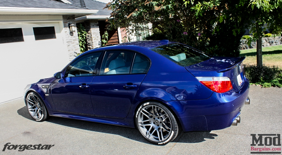 BMW E60 M5 Blue Forgestar F14 20x95et9 20x11et29 SDC-3