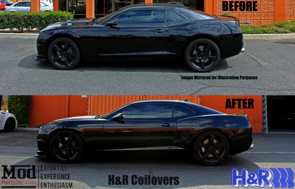 Camaro HR Coilovers Before After
