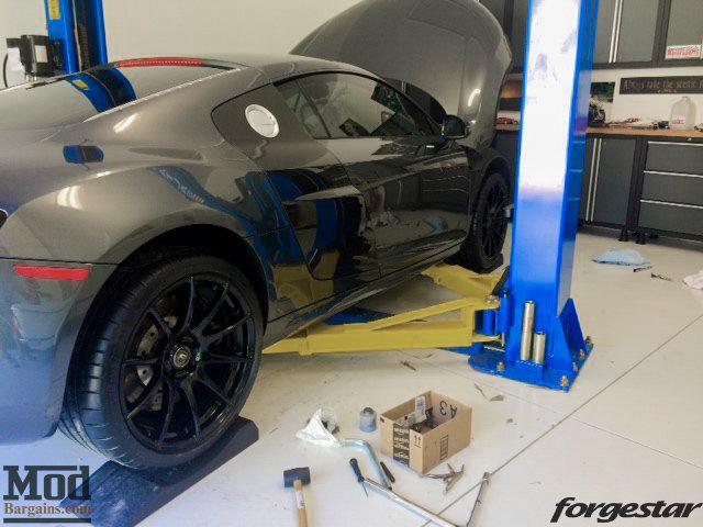 Audi R8 Forgestar CF10 Gloss Black 19x85 19x11 Michelin PSS Tires 003