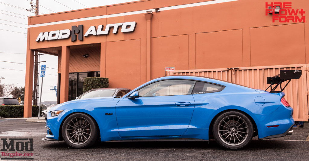 HRE Liquid Silver FF15 On Blue Mustang GT