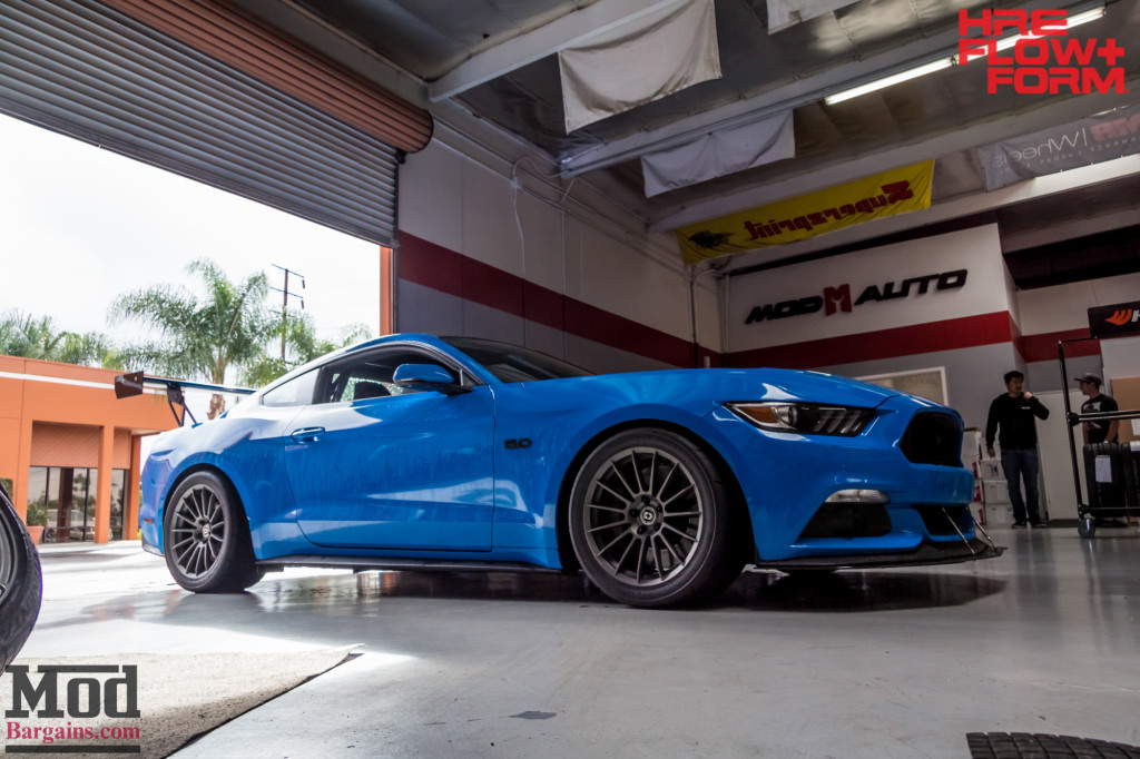 HRE Liquid Silver FF15's on Blue Mustang GT