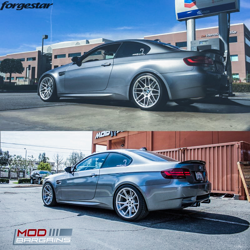 Forgestar CF5V Brushed 19x10et20 19x11et25 on BMW E92 M3 before-after