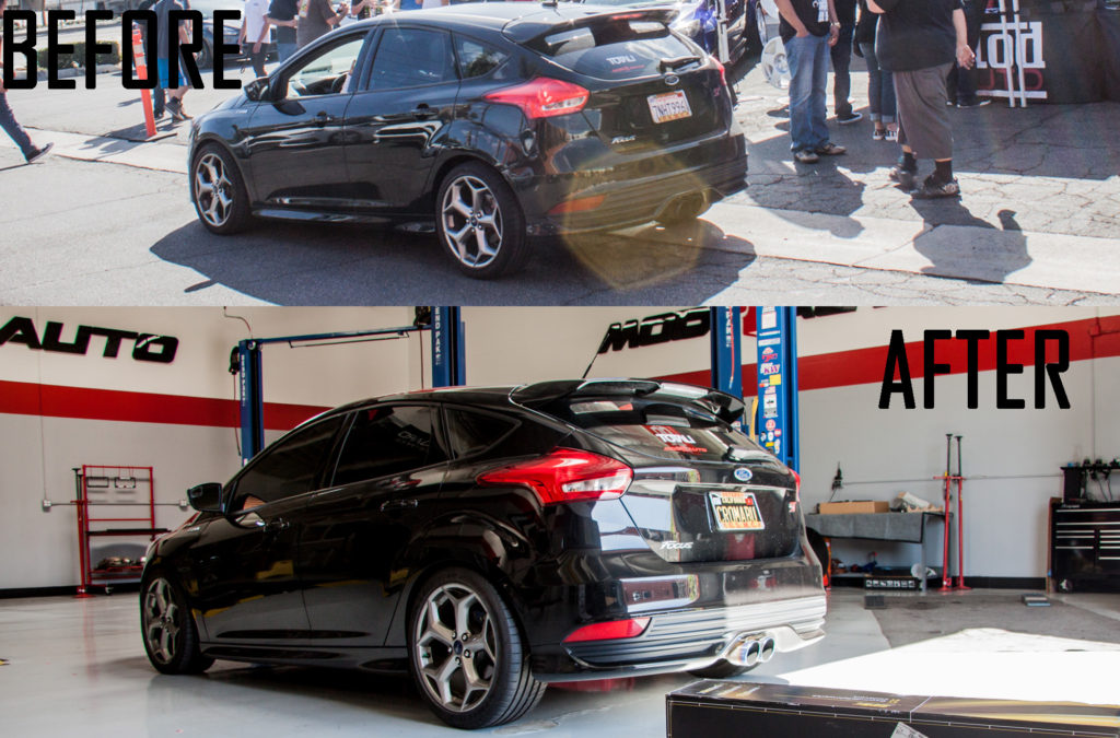 Ford_Focus_ST_2015_Injen_ST_Coilovers beforeafter