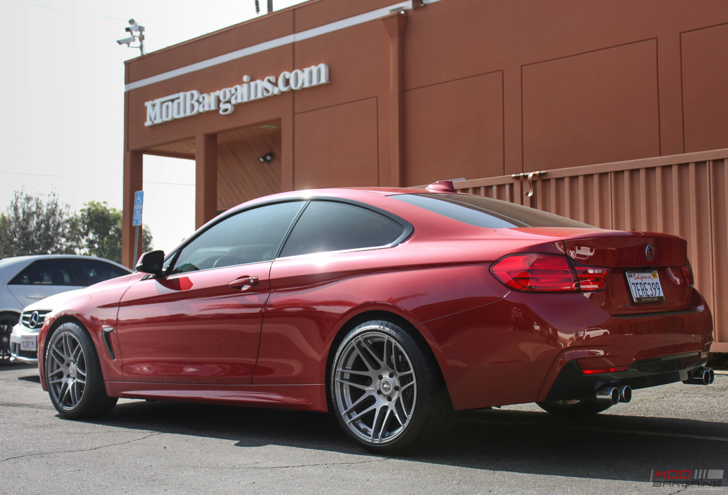 BMW F32 428i Melbourne Red Forgestar F14 Super Deep Concave