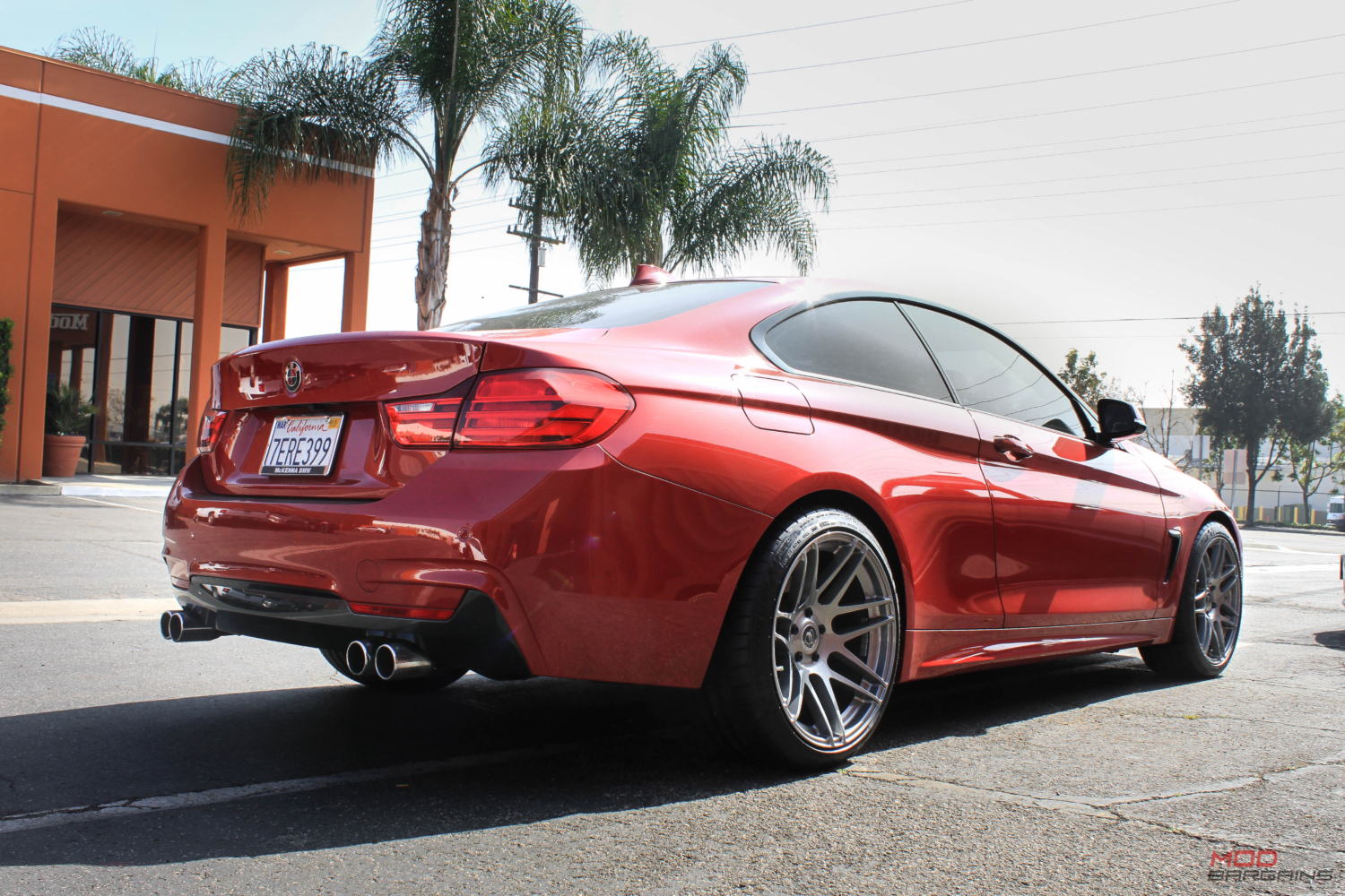 BMW F32 428i Melbourne Red Forgestar F14 Super Deep Concave