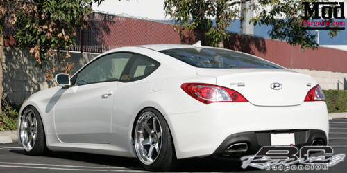 Hyundai Genesis Coupe sitting on BC Racing BR-Type Coilovers