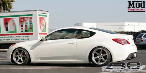 Hyundai Genesis Coupe sitting on BC Racing BR-Type Coilovers