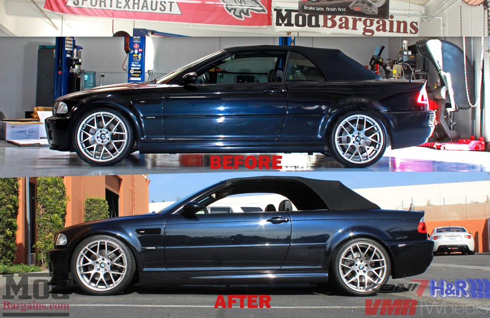 bmw-e46-cabrio-hr-springs-koni-yellow-vmr-vb3-beforeafter