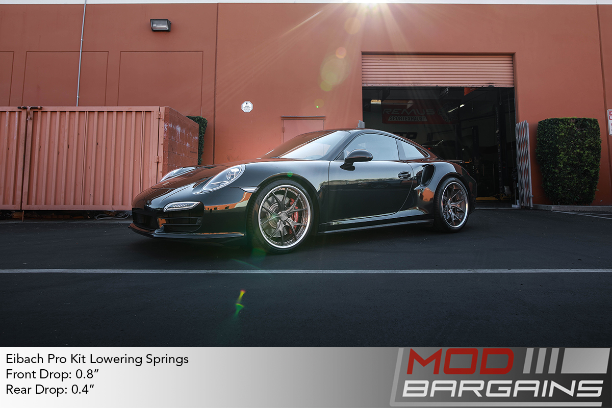 Porsche 991 911 turbo 2014 black eibach pro kit lowering springs DPE wheels