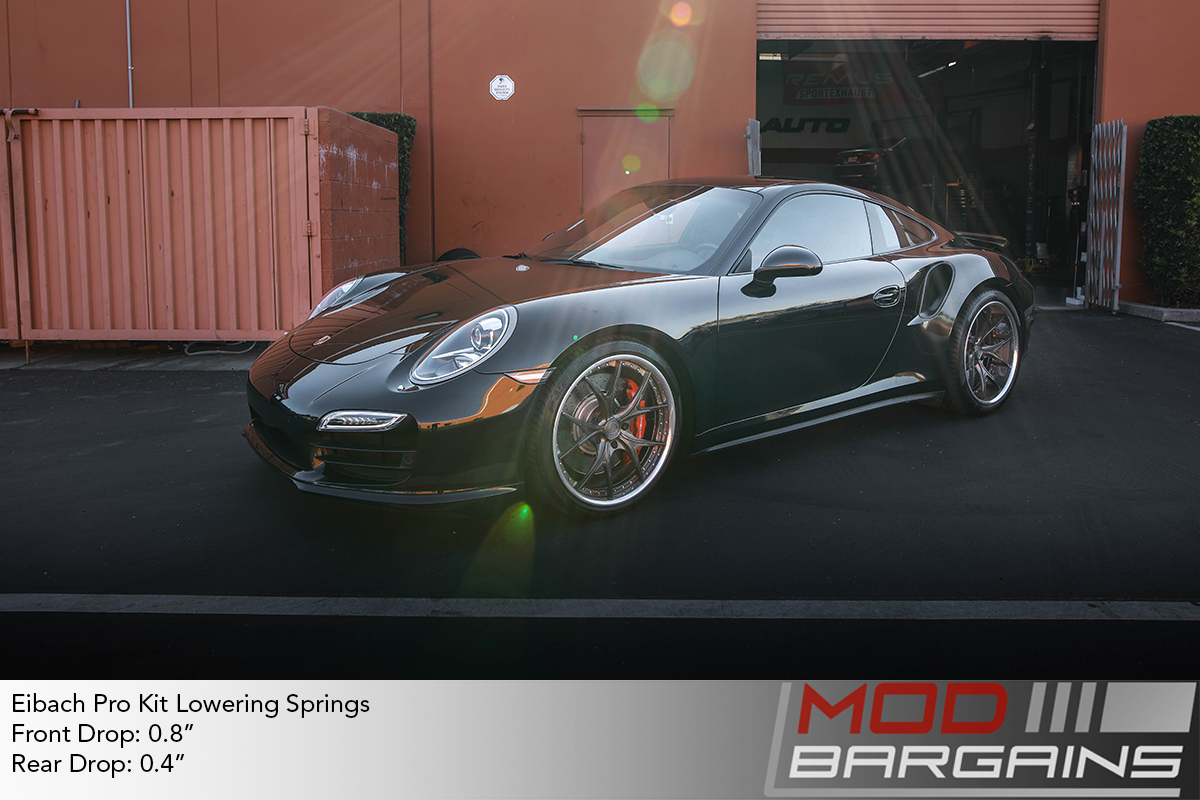 Porsche 991 911 turbo 2014 black eibach pro kit lowering springs DPE wheels