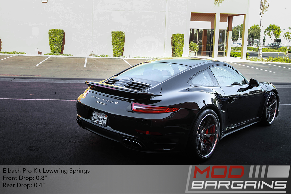 Porsche 991 911 turbo 2014 black eibach pro kit lowering springs DPE wheels