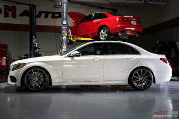 mercedes benz c300 2017 w205 white vossen cvt eibach pro kit