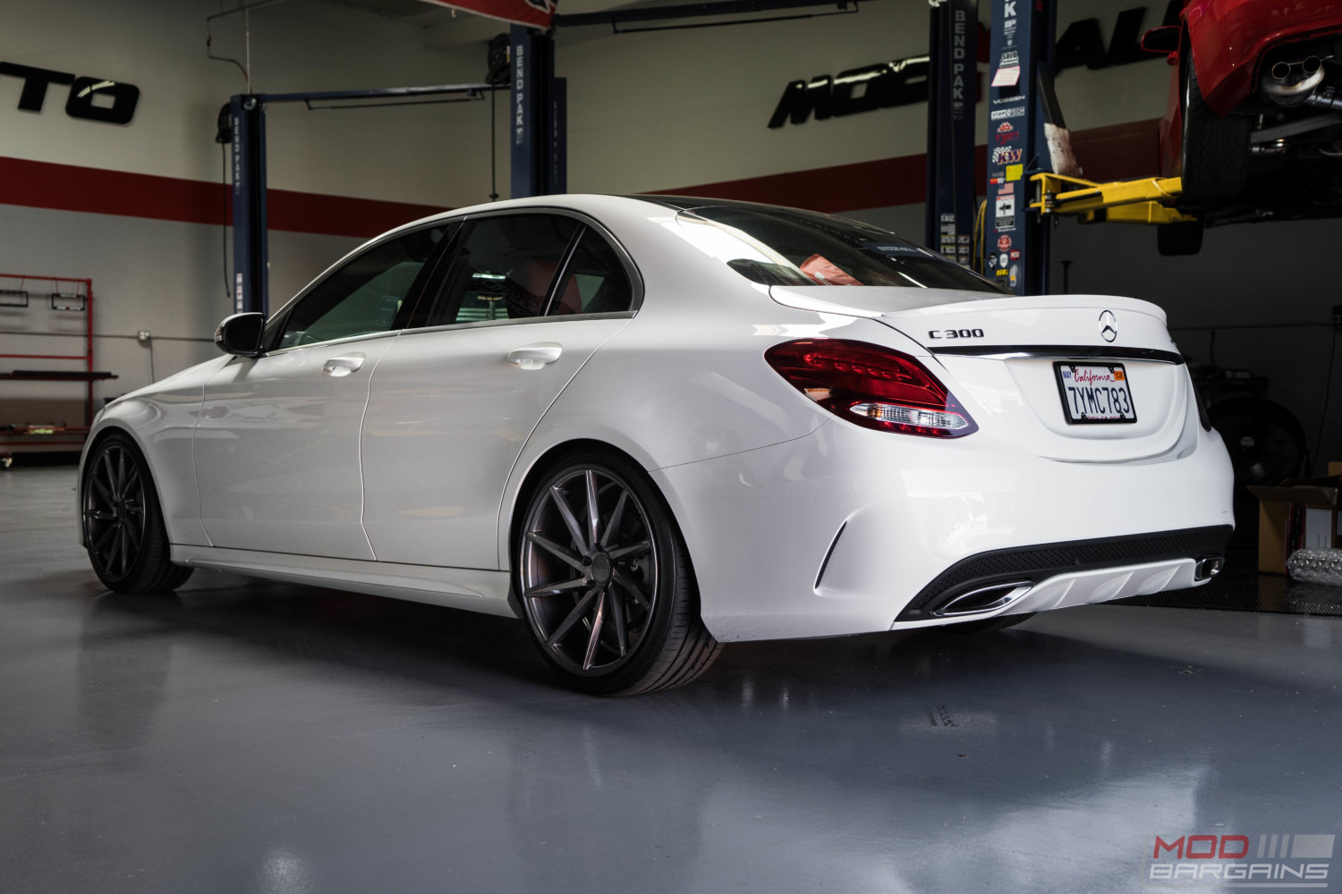 mercedes benz c300 2017 w205 white vossen cvt H&R Sport Springs