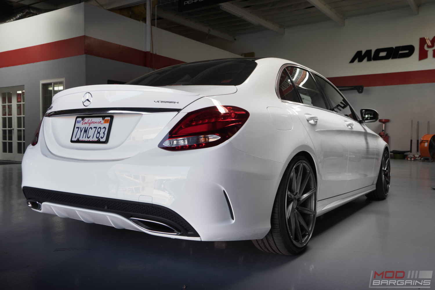 mercedes benz c300 2017 w205 white vossen cvt H&R Sport Springs