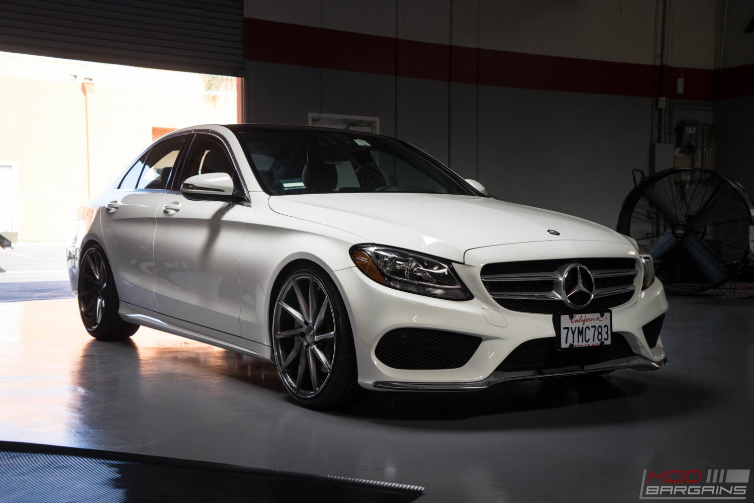 mercedes benz c300 2017 w205 white vossen cvt H&R Sport Springs