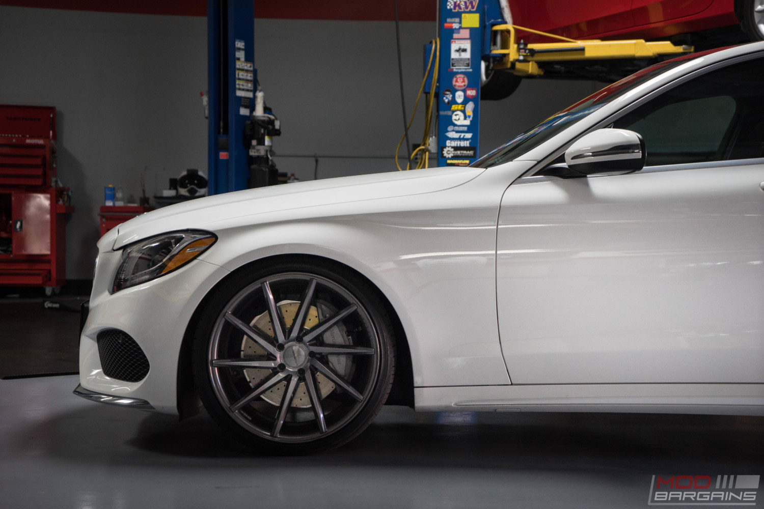 mercedes benz c300 2017 w205 white vossen cvt H&R Sport Springs