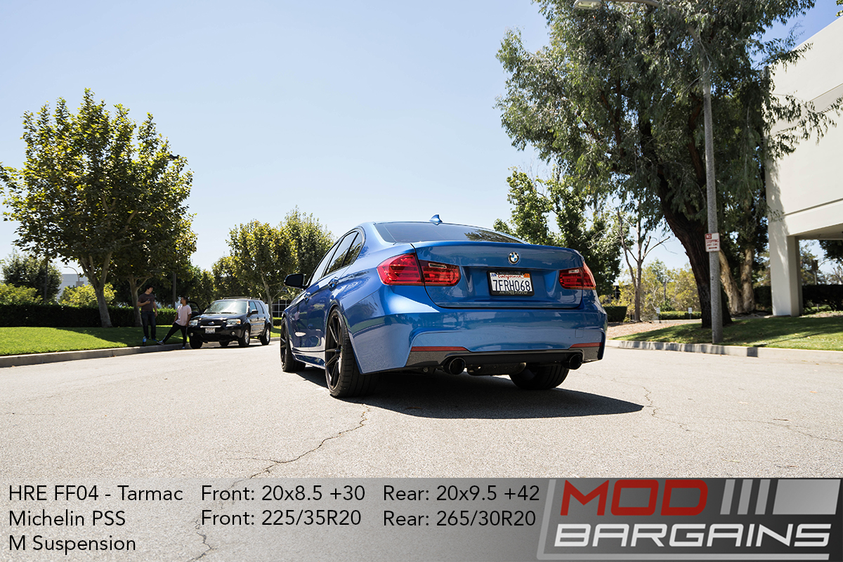 BMW F30 335i Estoril Blue HRE FF04 tarmac black