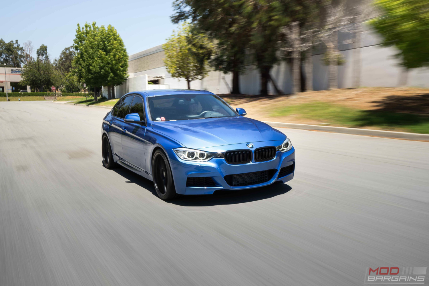 BMW F30 335i Estoril Blue HRE FF04 tarmac black
