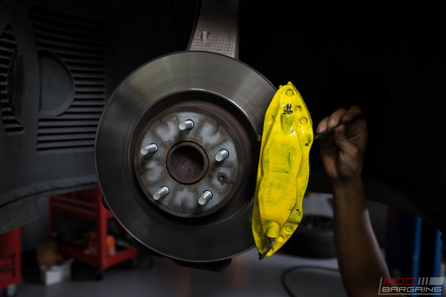 tesla p90d forgestar f14 continental extreme g2 caliper paint