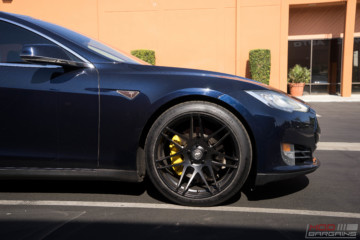 tesla p90d forgestar f14 continental extreme g2 caliper paint