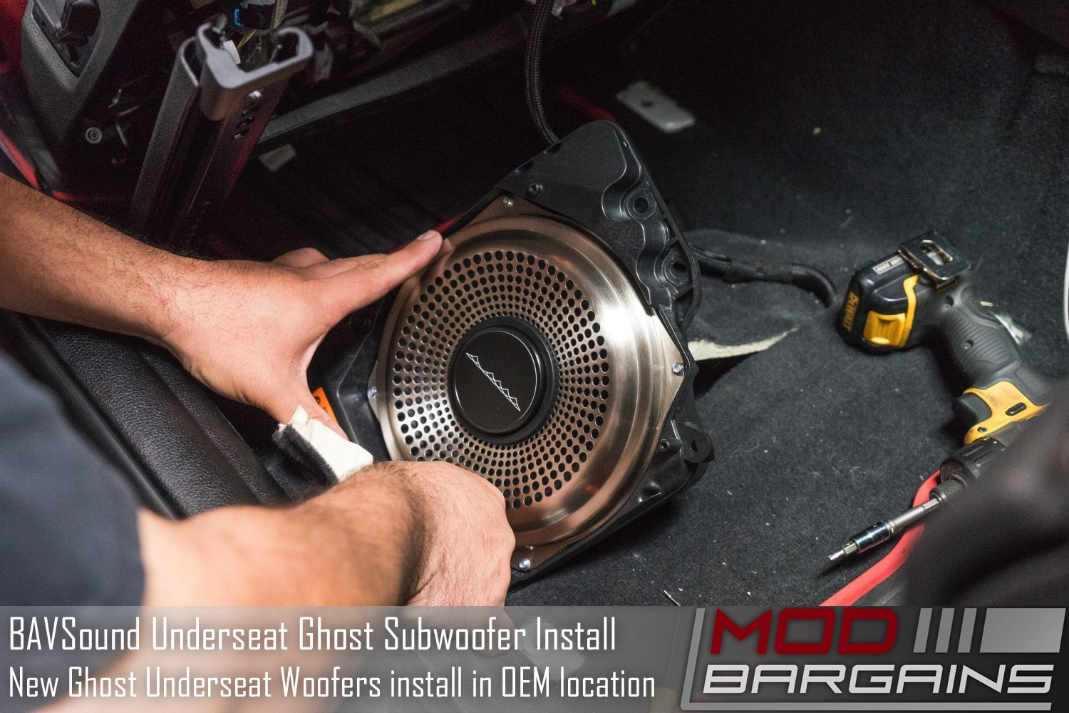 BAVSound Ghost Underseat Woofers Installed