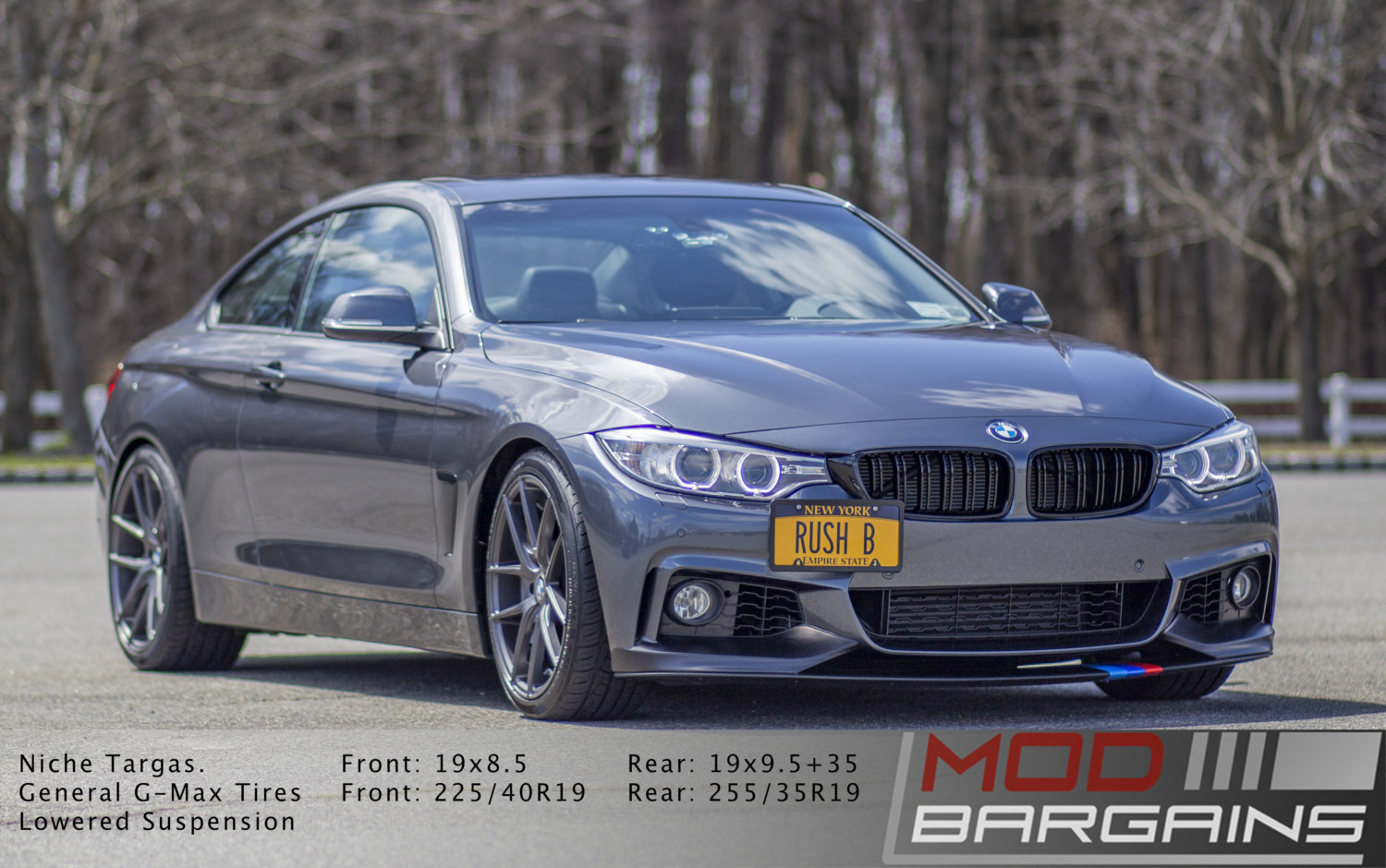 BMW 428i with m-sport front bumper on niche m-129 wheels with wagner intercooler