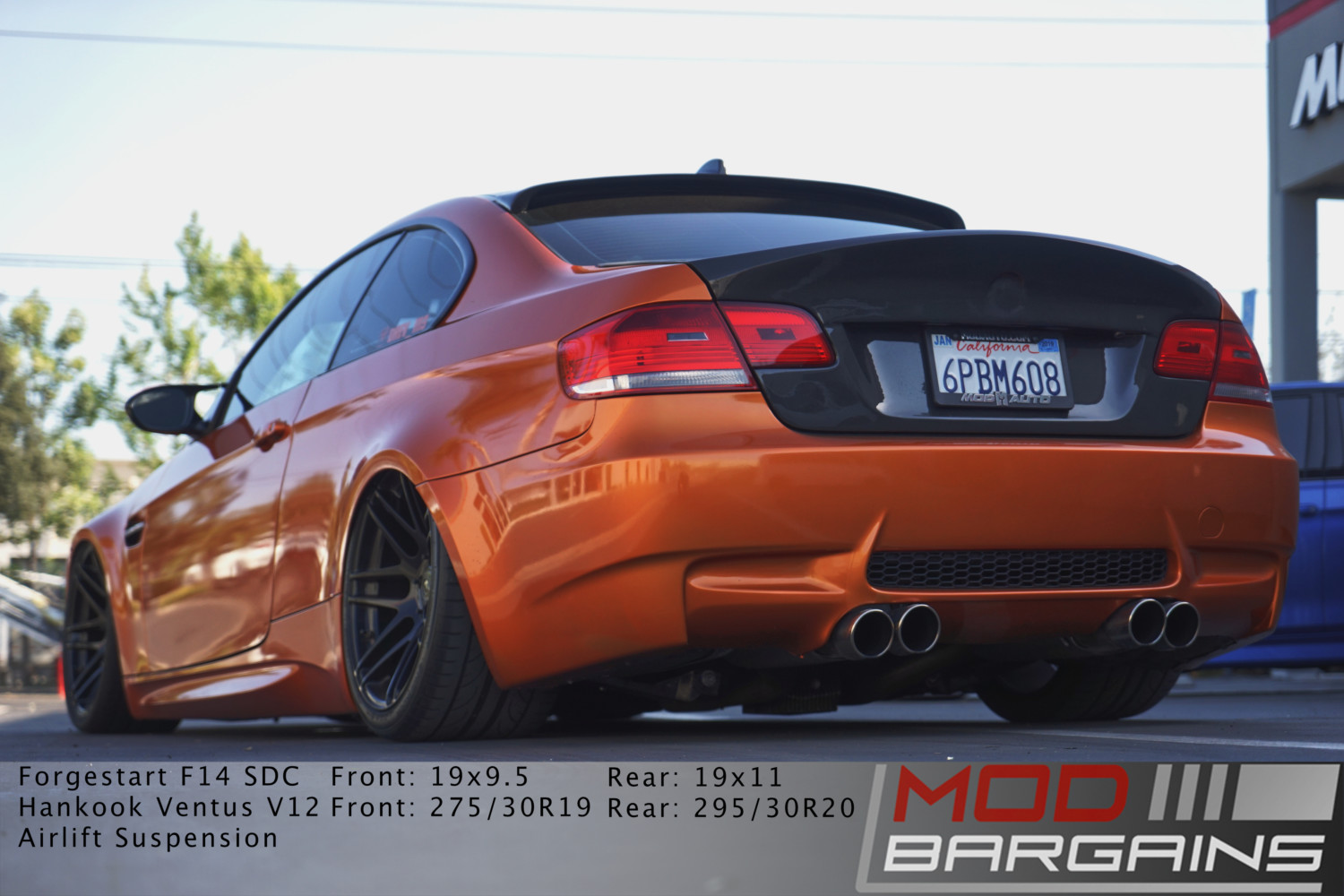 E92 M3, Rear end, Carbon Fiber, Forgestar, Bagged, Borla exhaust