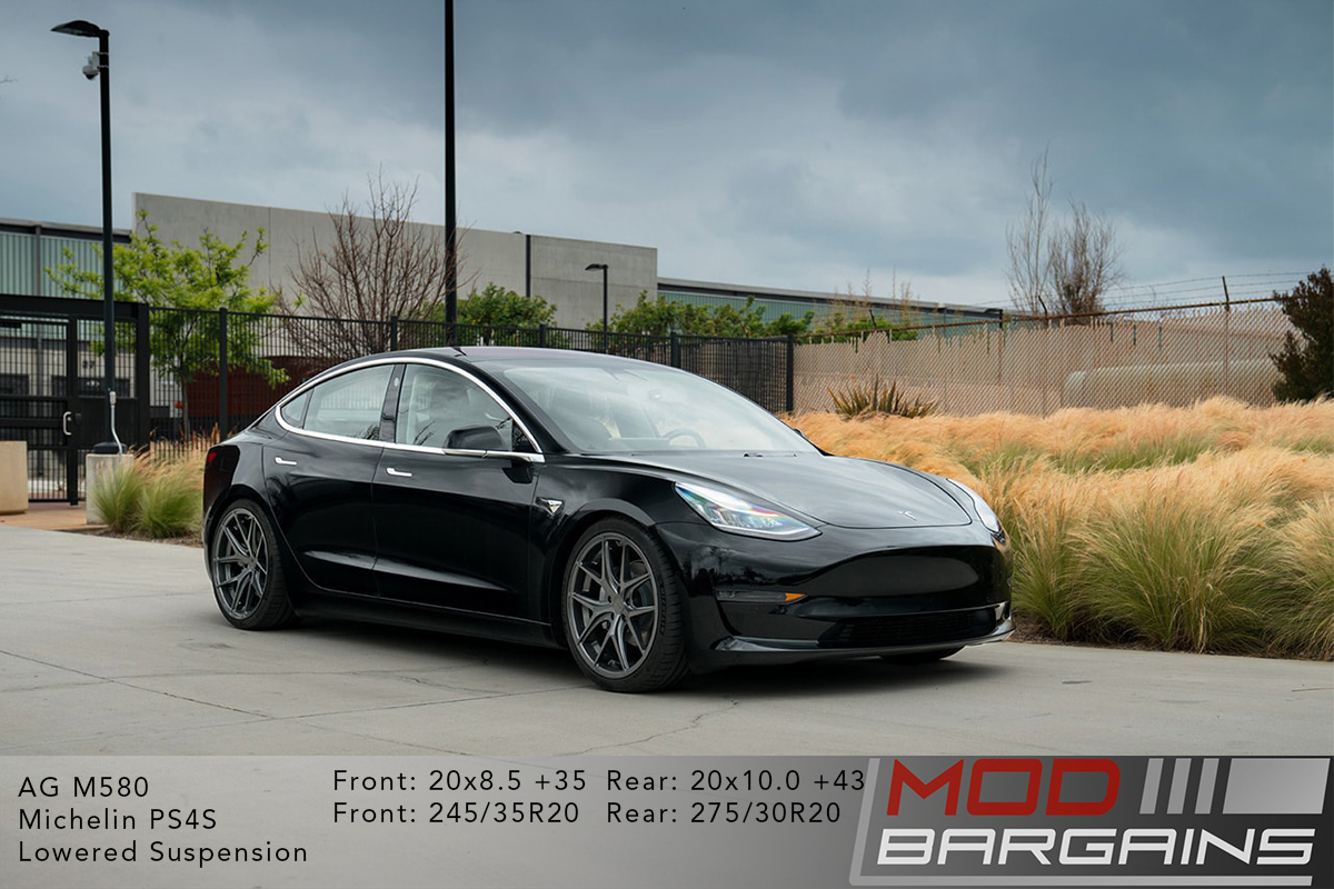 Tesla Model 3 on Avant Garde AG M580 Wheels 20x8.5 front and 20x10 rear