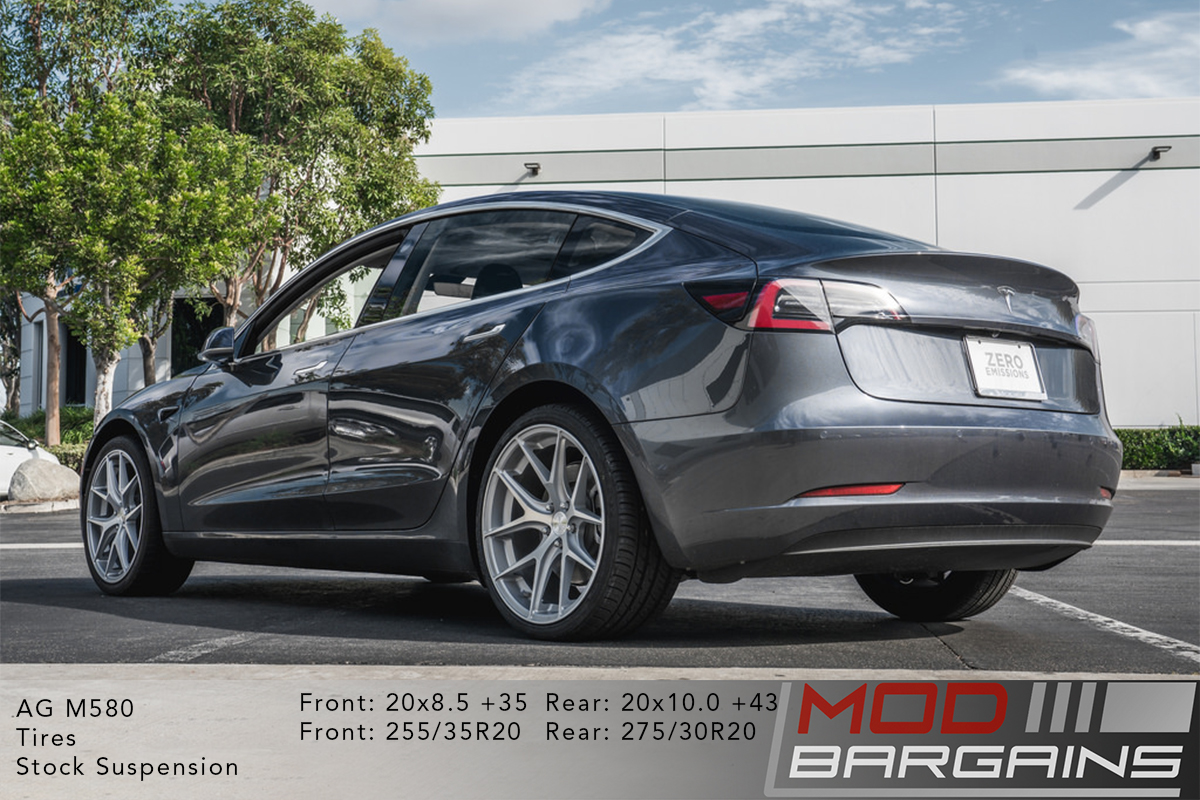 Tesla Model 3 on Avant Garde AG M580 Wheels 20x8.5 front and 20x10 rear