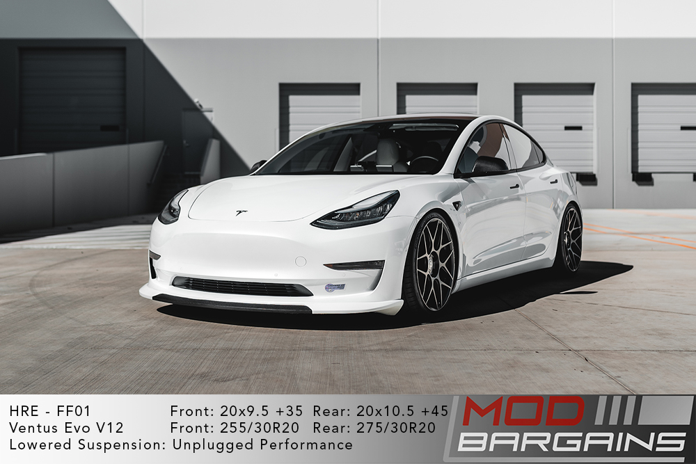 Tesla Model 3 on HRE FF01 20x9.5 +35 front and 20x10 +45 rear