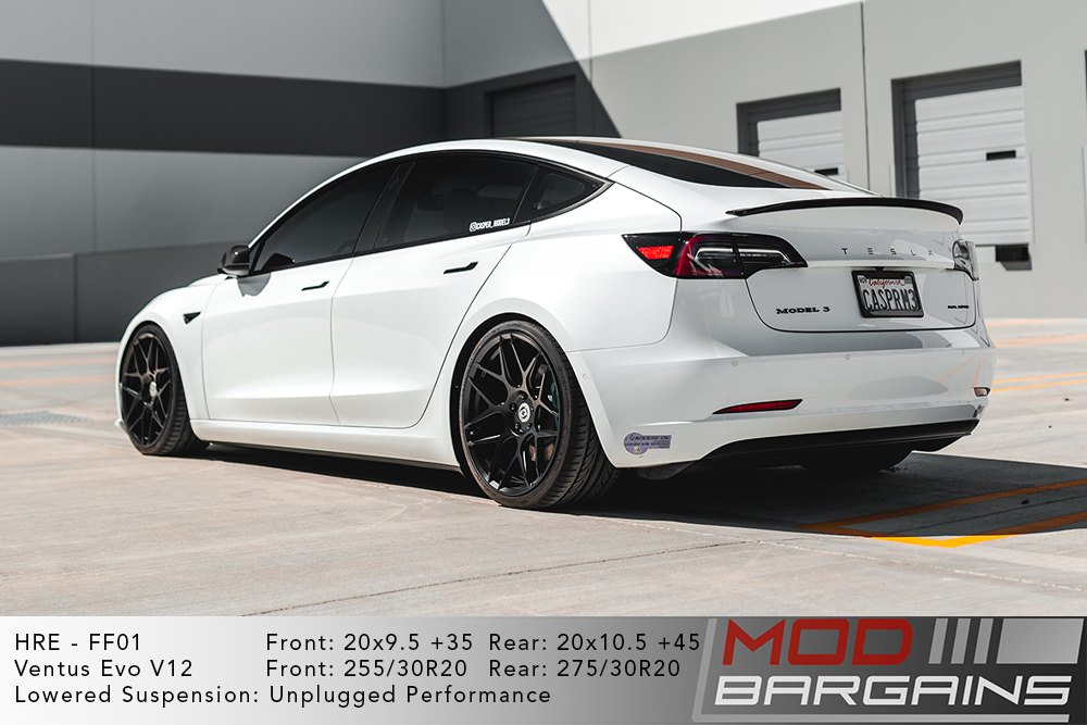 Tesla Model 3 on HRE FF01 20x9.5 +35 front and 20x10 +45 rear