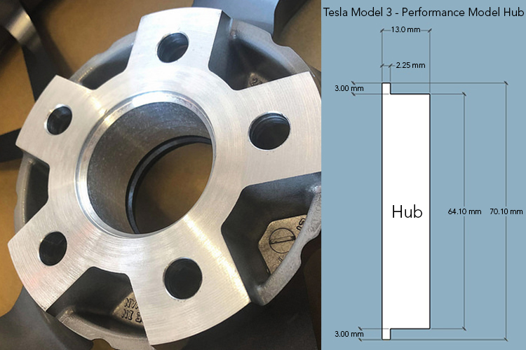 Tesla Model 3 - Performance Model Step Hub