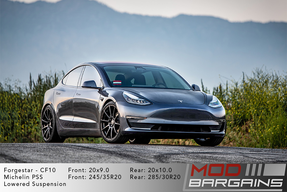 Tesla Model 3 on Forgestar CF10 - 20x9.0 front and 20x10.0 rear