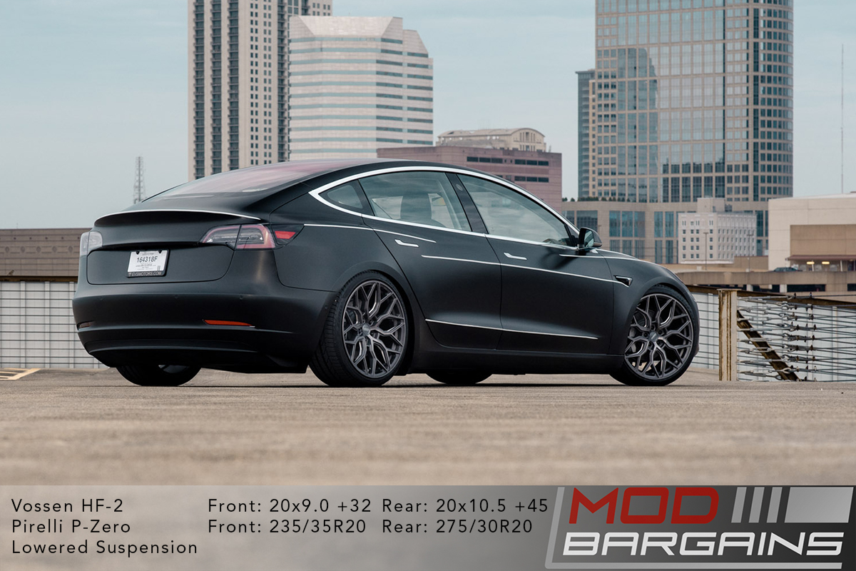 Tesla Model 3 on Vossen HF-2 20x9.0 +32 front and 20x10.5 +45 rear